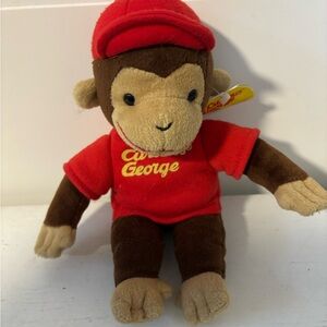 1990 GUND Curious George with Baseball Cap 10" Plush with Tag